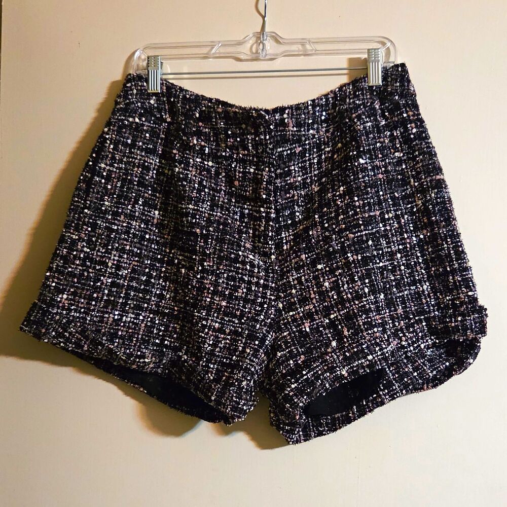 Kori America Women’s XL Black/White/Pink High Rise Lined Dress Shorts